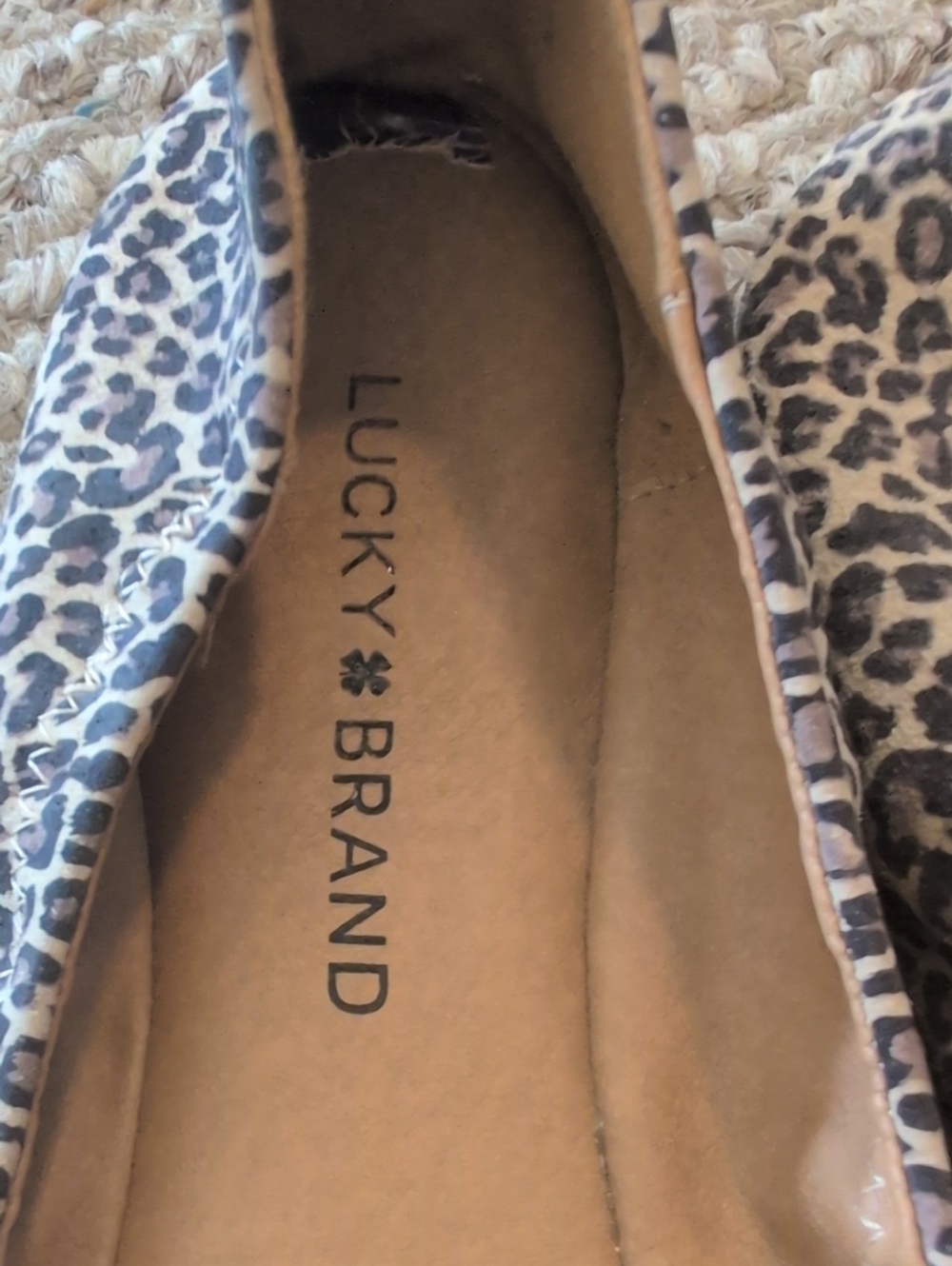 Lucky Brand Leopard-Print Ballet Flats in Tan and Black - Picture 2 of 4